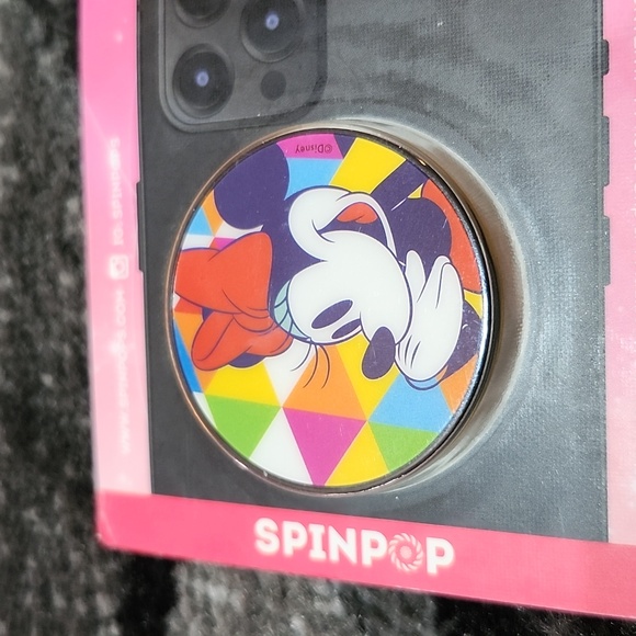 DISNEY SPINPOP PHONE GRIP MINNIE MOUSE TRIANGLES KICKSTAND - Picture 2 of 10